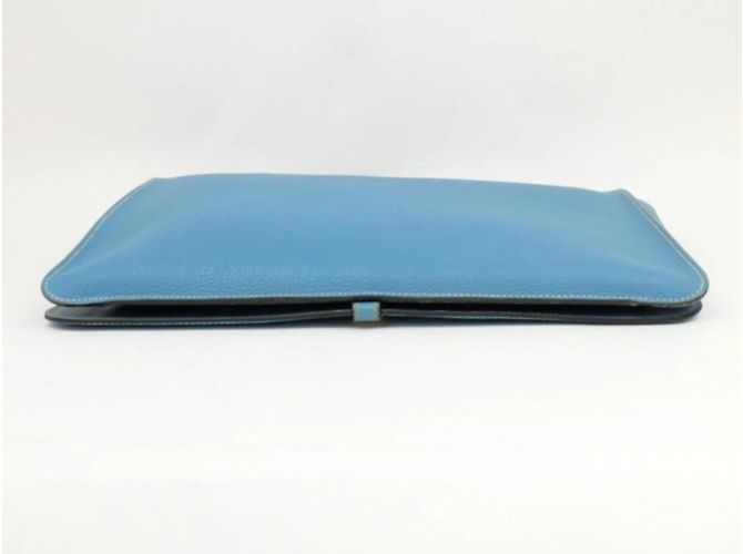Hermès Jean Togo Portadocumenti Extra Large Portadocumenti Dogon Pochette in pelle blu - vista 9