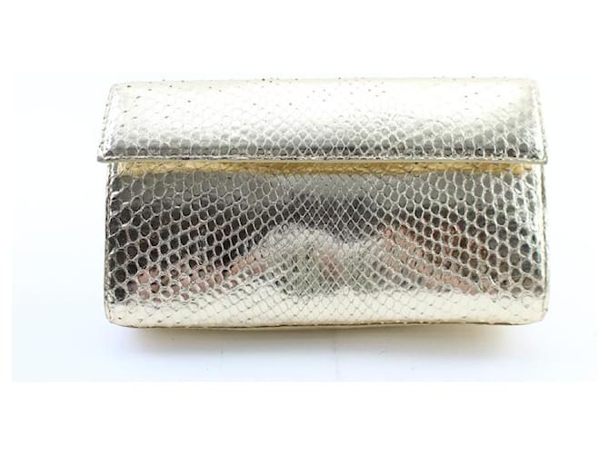 Nancy Gonzalez Gold Python Metallic Clutch Golden - Ansicht 2