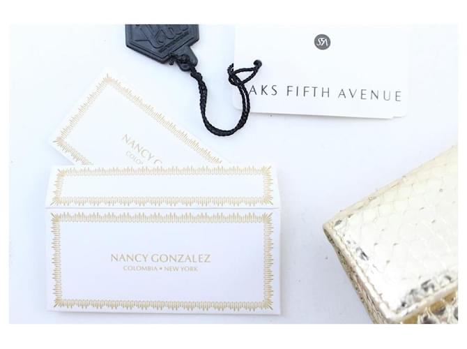 Nancy Gonzalez Gold Python Metallic Clutch Golden - Ansicht 3