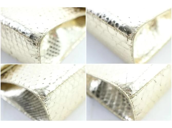 Nancy Gonzalez Gold Python Metallic Clutch Golden - Ansicht 6