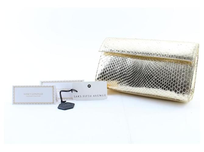 Nancy Gonzalez Gold Python Metallic Clutch Golden - Ansicht 7