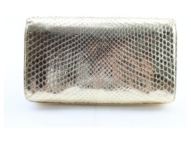 Nancy Gonzalez Gold Python Metallic Clutch Golden - Ansicht 9