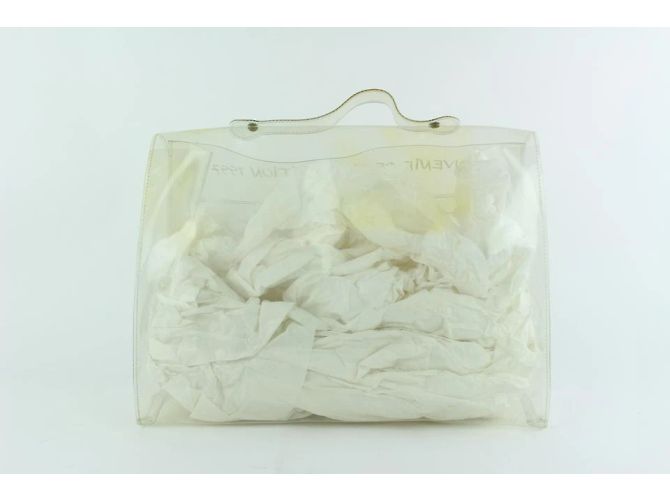Bolso tote de vinilo blanco Hermès Kelly Translucent Souvenir de edición limitada - vista 10
