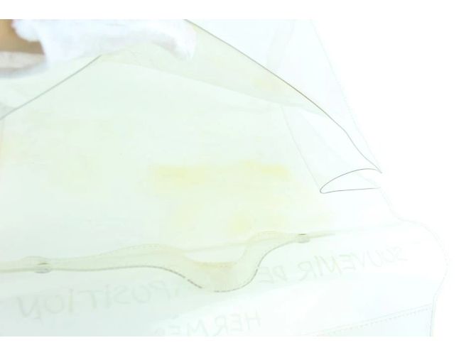 Bolso tote de vinilo blanco Hermès Kelly Translucent Souvenir de edición limitada - vista 12