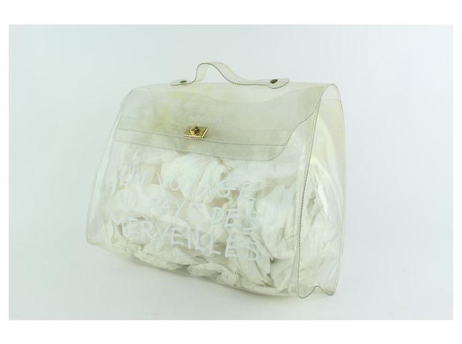 Bolso tote de vinilo blanco Hermès Kelly Translucent Souvenir de edición limitada - vista 3