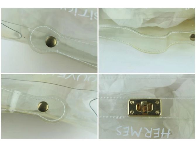 Bolso tote de vinilo blanco Hermès Kelly Translucent Souvenir de edición limitada - vista 4