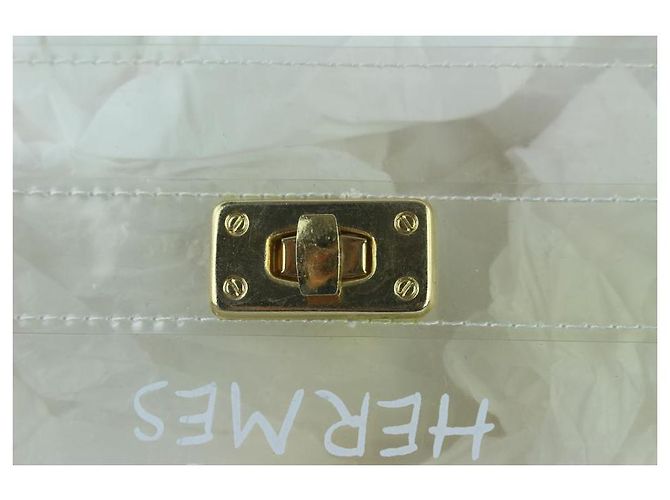 Bolso tote de vinilo blanco Hermès Kelly Translucent Souvenir de edición limitada - vista 8