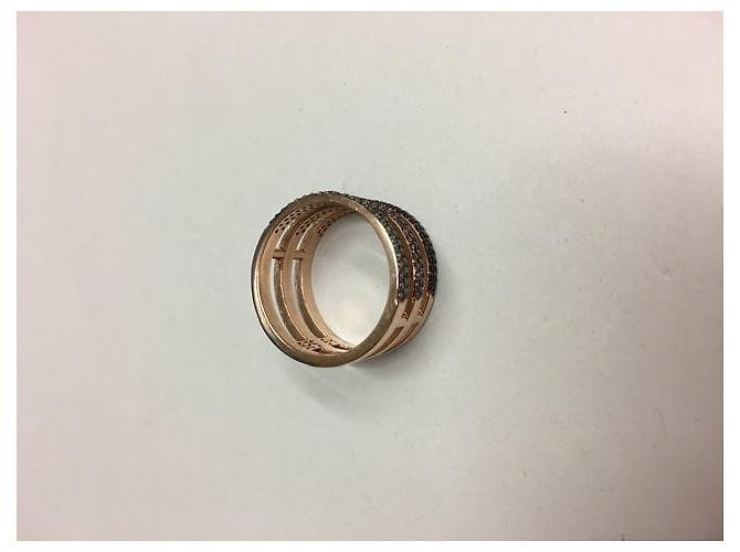 Autre Marque Anello a tripla fascia Kurshuni placcato oro rosa e zirconi Multicolore - vista 4