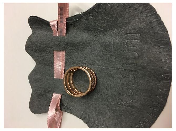 Autre Marque Anello a tripla fascia Kurshuni placcato oro rosa e zirconi Multicolore - vista 8