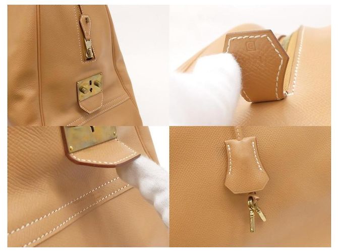 Duffle Borsa da viaggio Hermès Gold Samplon Travel Boston Marrone - vista 2