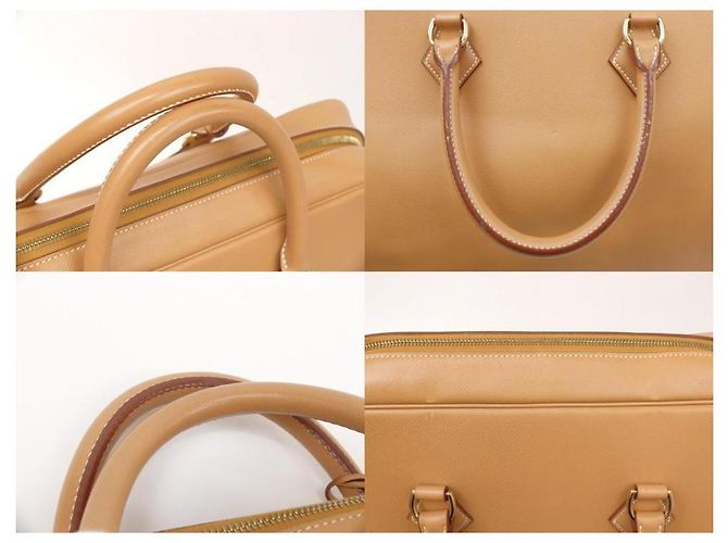 Duffle Borsa da viaggio Hermès Gold Samplon Travel Boston Marrone - vista 4