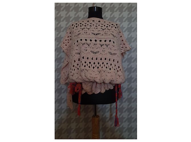 Autre Marque Poncho Jersey de Punto Devota & Lomba Rosa Algodón Multicolor - vista 3