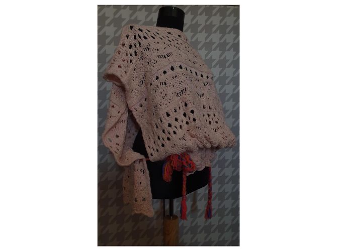 Autre Marque Poncho Jersey de Punto Devota & Lomba Rosa Algodón Multicolor - vista 4