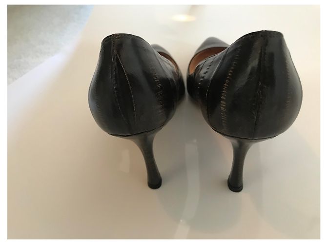 Décolleté Manolo Blahnik in pelle effetto serpente neri Nero - vista 4
