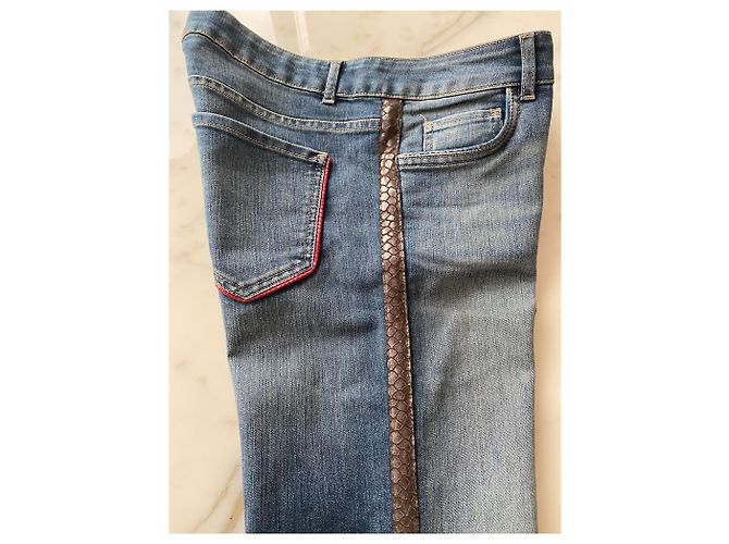 Autre Marque PIANURA STUDIO JEANS Jeans mit Eidechsen-Ausschnitten Pianustudio Blau - Ansicht 10
