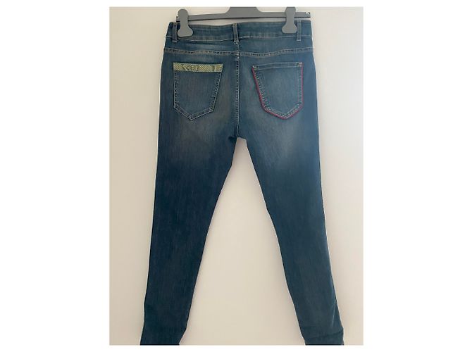 Autre Marque PIANURA STUDIO JEANS Jeans mit Eidechsen-Ausschnitten Pianustudio Blau - Ansicht 2