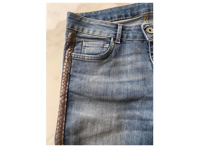 Autre Marque PIANURA STUDIO JEANS Jeans mit Eidechsen-Ausschnitten Pianustudio Blau - Ansicht 4