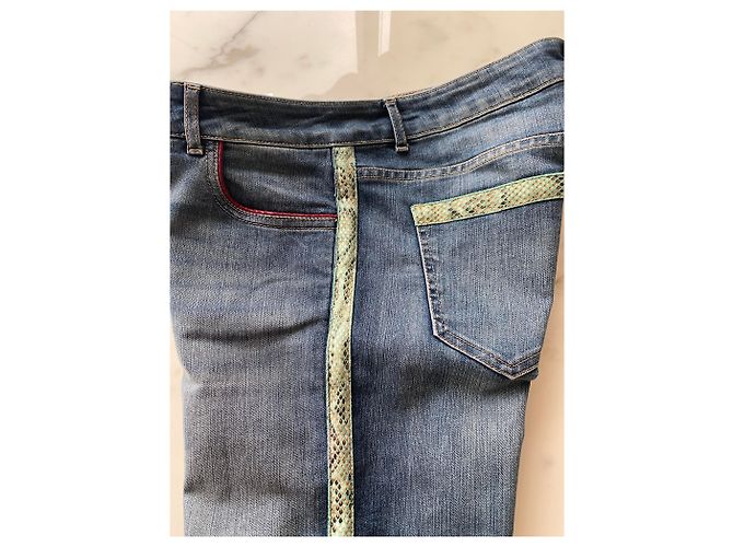 Autre Marque PIANURA STUDIO JEANS Jeans mit Eidechsen-Ausschnitten Pianustudio Blau - Ansicht 9