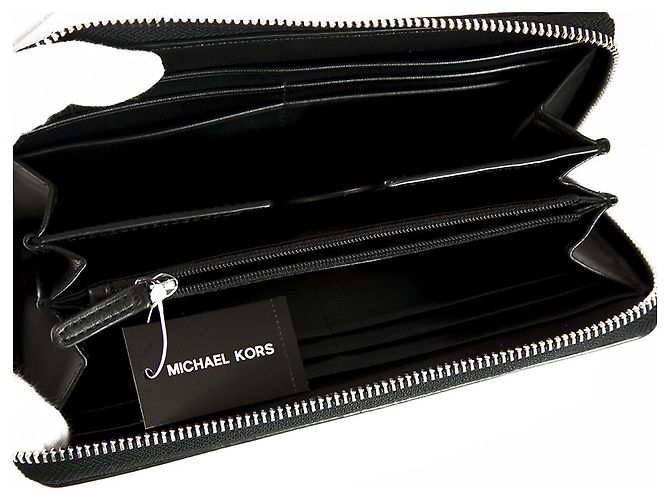 Michael Kors - Cartera para smartphone Cooper Black Logo Canvas Zip Around , NUEVO Negro - vista 5