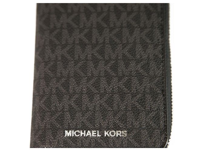Michael Kors - Cartera para smartphone Cooper Black Logo Canvas Zip Around , NUEVO Negro - vista 6