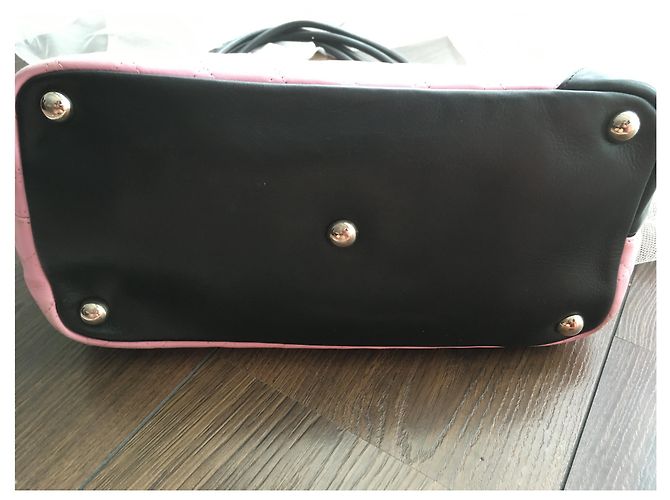 Borsa tote Chanel Cambon in pelle rosa - vista 6