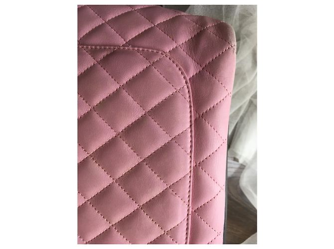 Borsa tote Chanel Cambon in pelle rosa - vista 8