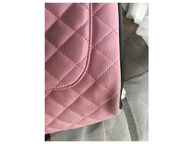 Borsa tote Chanel Cambon in pelle rosa - vista 9