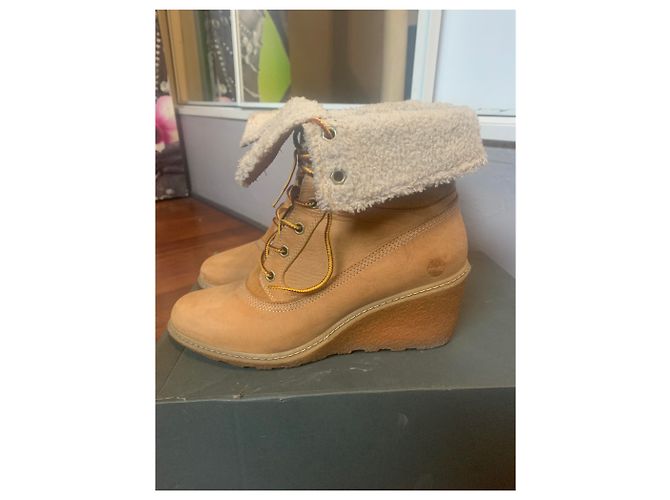 Botas de cuña Timberland piel beige - vista 2