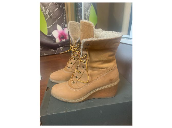 Botas de cuña Timberland piel beige - vista 6