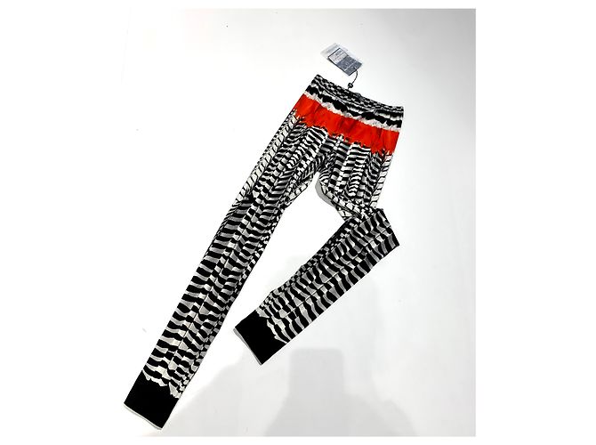 Leggings deportivos Alexander McQueen Negro Blanco Rojo Roja - vista 2