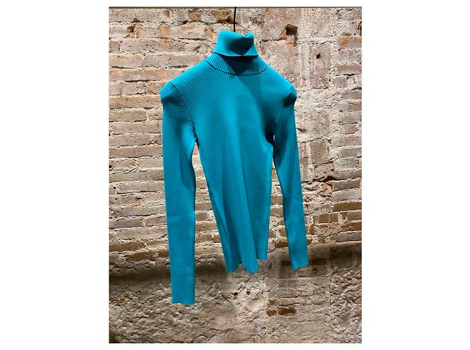 Balenciaga Rollkragenpullover Türkis - Ansicht 3