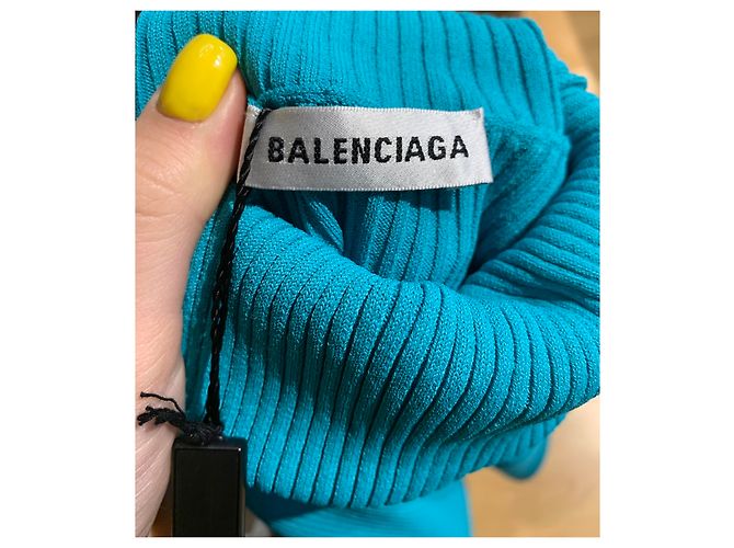 Balenciaga Rollkragenpullover Türkis - Ansicht 6