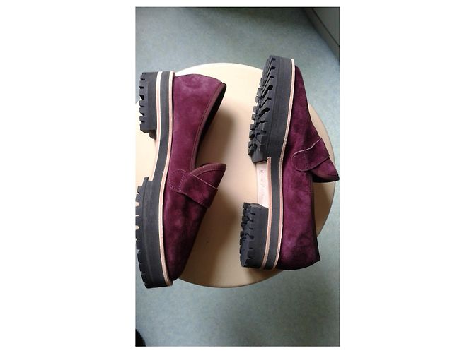 Mocassins Repetto de couro Prune Ameixa - vista 2