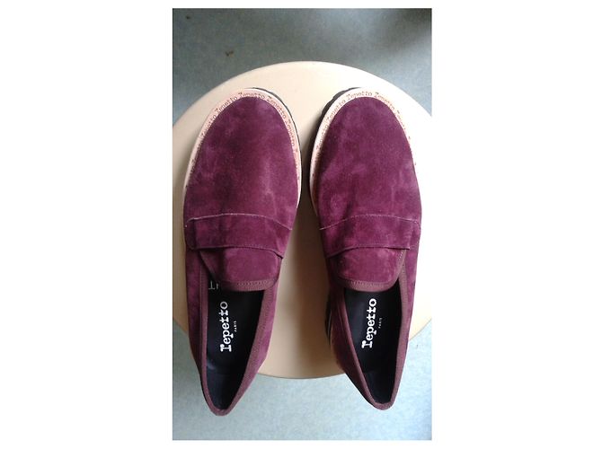 Mocassins Repetto de couro Prune Ameixa - vista 7