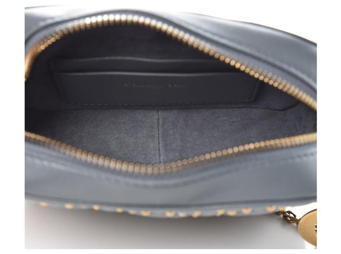 Cannage Borsa Camera Dior Blu in Pelle - vista 3
