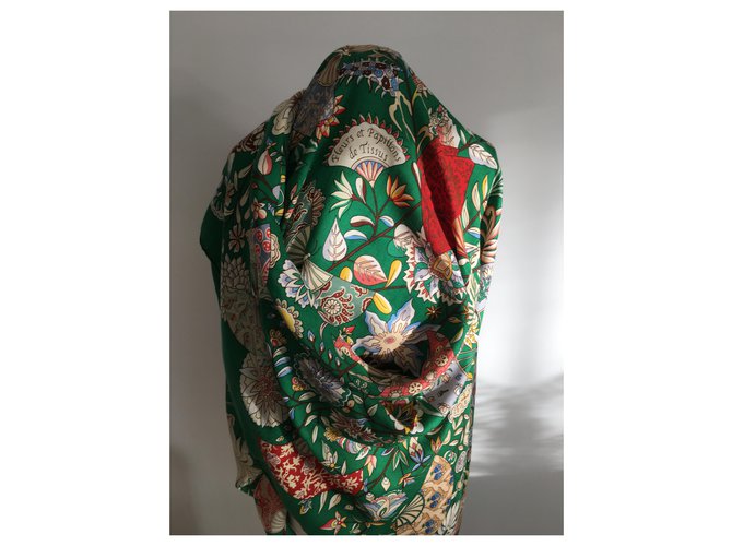 Hermès STOFFBLUMEN und SCHMETTERLINGE Grün - Ansicht 3