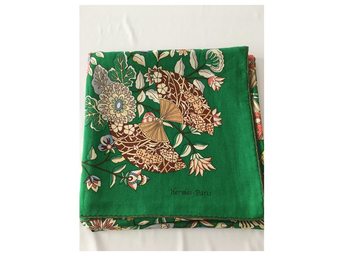Hermès STOFFBLUMEN und SCHMETTERLINGE Grün - Ansicht 6