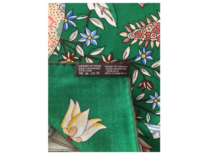 Hermès STOFFBLUMEN und SCHMETTERLINGE Grün - Ansicht 7