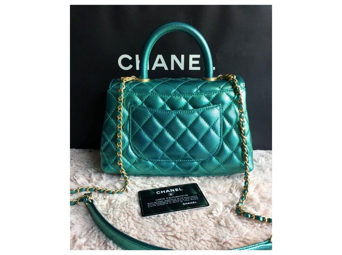Chanel Small Coco Griff Tasche Grün - Ansicht 2