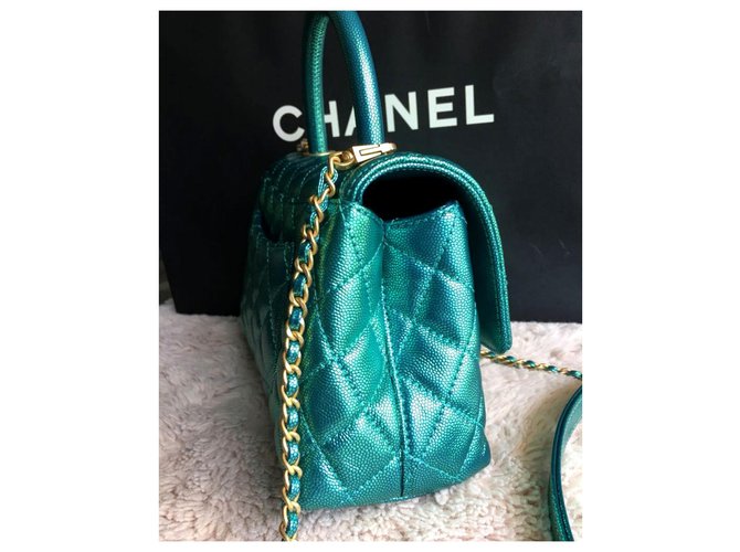 Chanel Small Coco Griff Tasche Grün - Ansicht 3