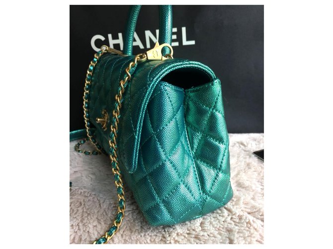 Chanel Small Coco Griff Tasche Grün - Ansicht 4