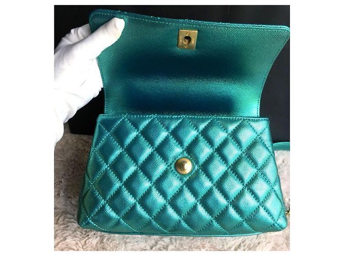 Chanel Small Coco Griff Tasche Grün - Ansicht 6