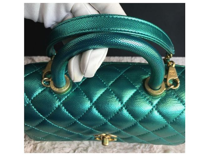 Chanel Small Coco Griff Tasche Grün - Ansicht 7