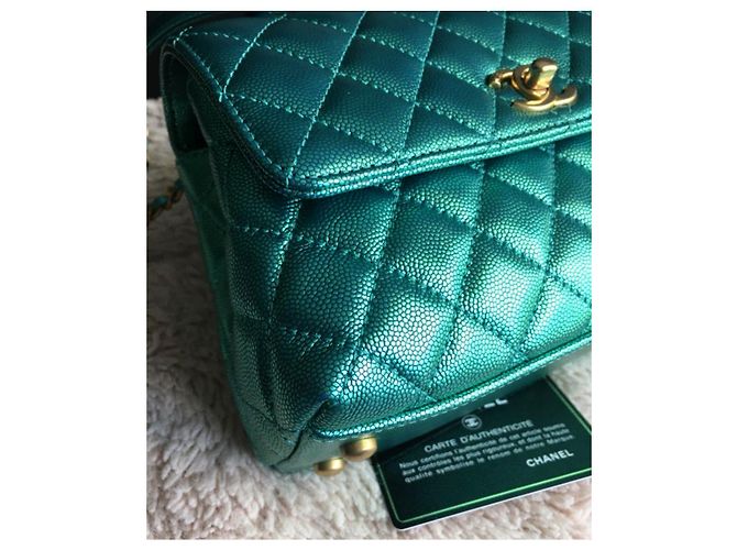 Chanel Small Coco Griff Tasche Grün - Ansicht 8