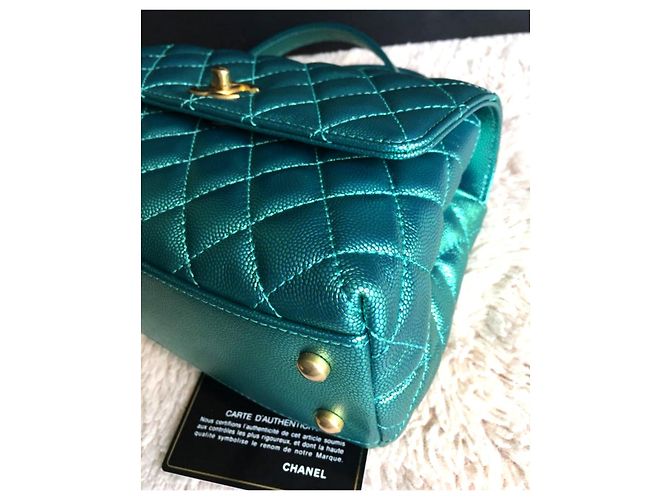 Chanel Small Coco Griff Tasche Grün - Ansicht 9
