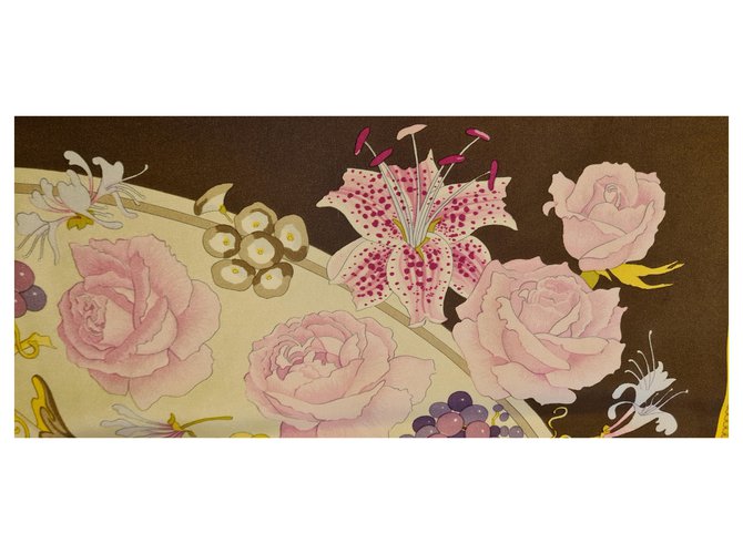 Hermès Hermes Fleurs et Rosinen Pink Weiß Lila Gelb - Ansicht 14