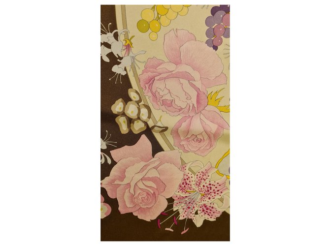 Hermès Hermes Fleurs et Rosinen Pink Weiß Lila Gelb - Ansicht 15