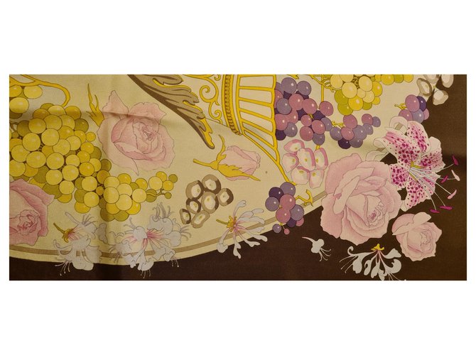 Hermès Hermes Fleurs et Rosinen Pink Weiß Lila Gelb - Ansicht 17