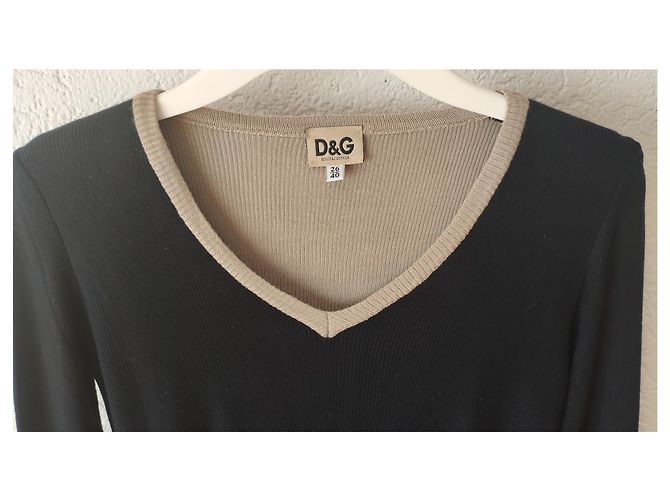 DOLCE & GABBANA BAUMWOLLE V-NEK JUMPER Schwarz - Ansicht 2