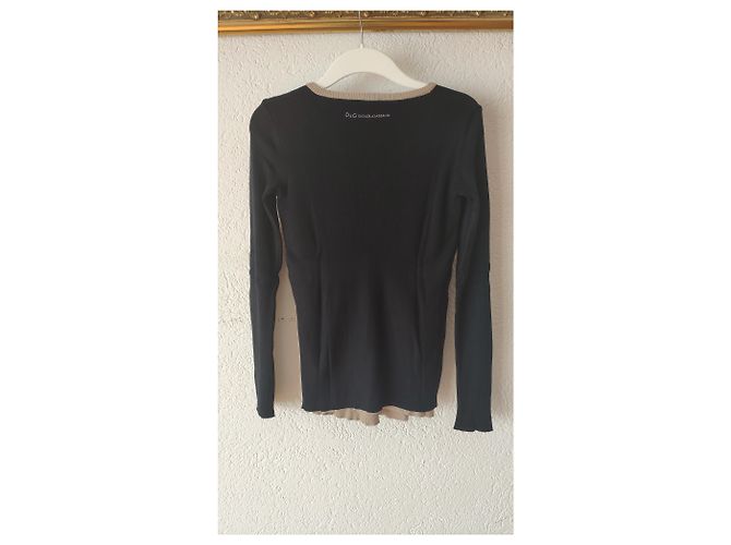 DOLCE & GABBANA BAUMWOLLE V-NEK JUMPER Schwarz - Ansicht 3